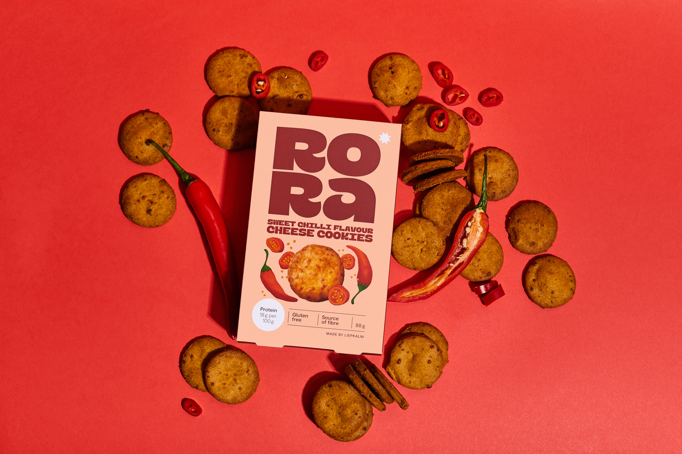 Cheese Cookies with Sweet Chilli Flavour