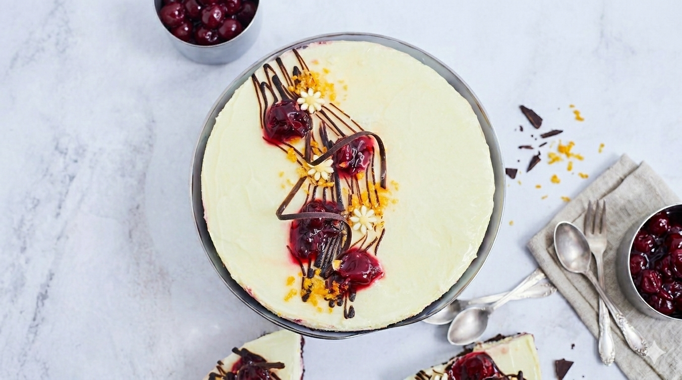 Cottage cheese-cherry cake "Maija" ("May")