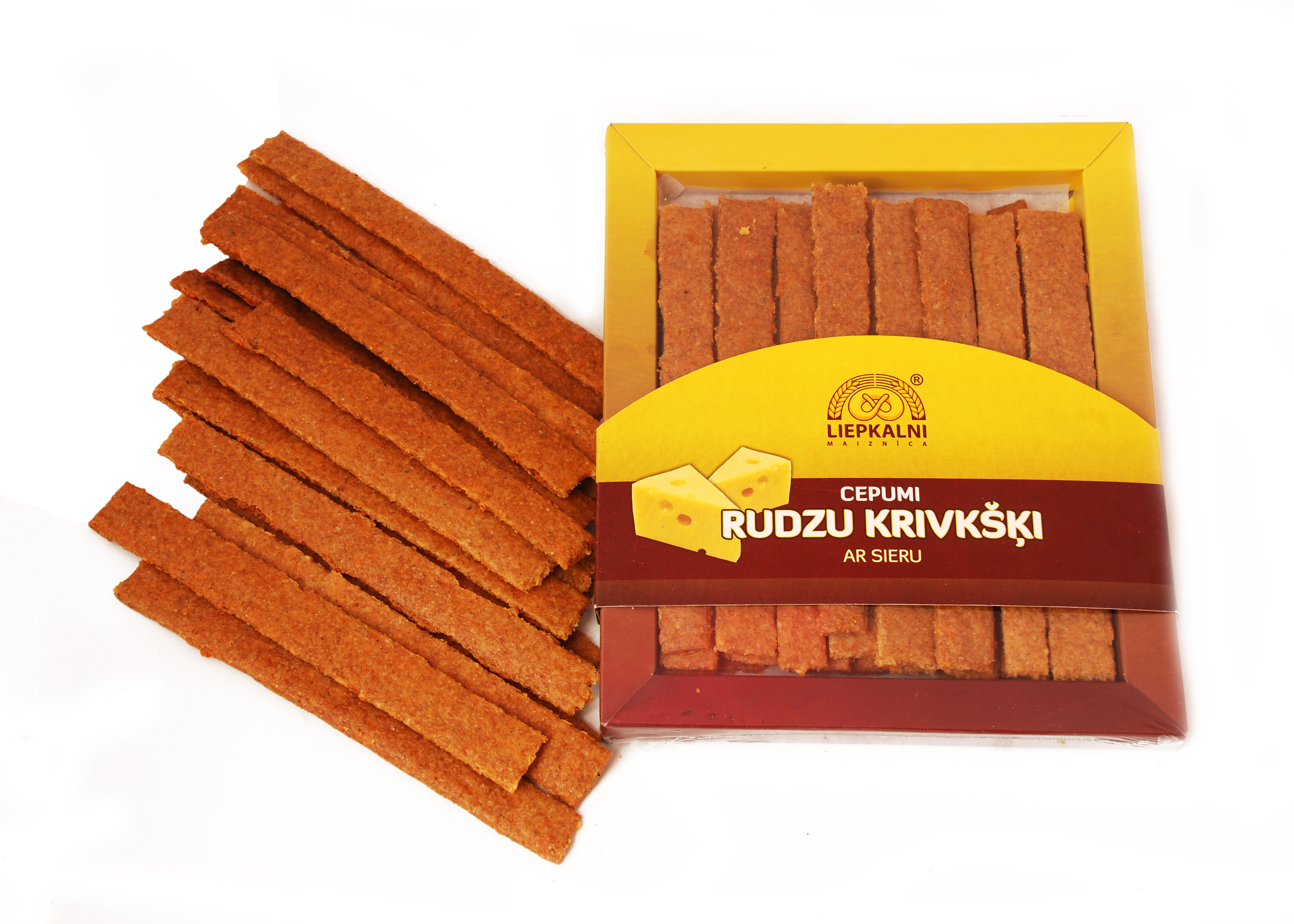 Rye straws with cheese